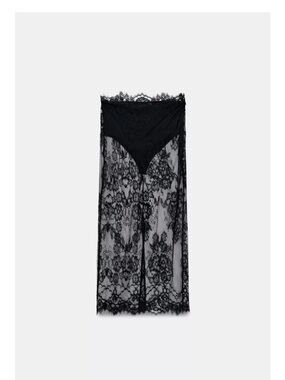 Zara Black Lace Maxi Skirt